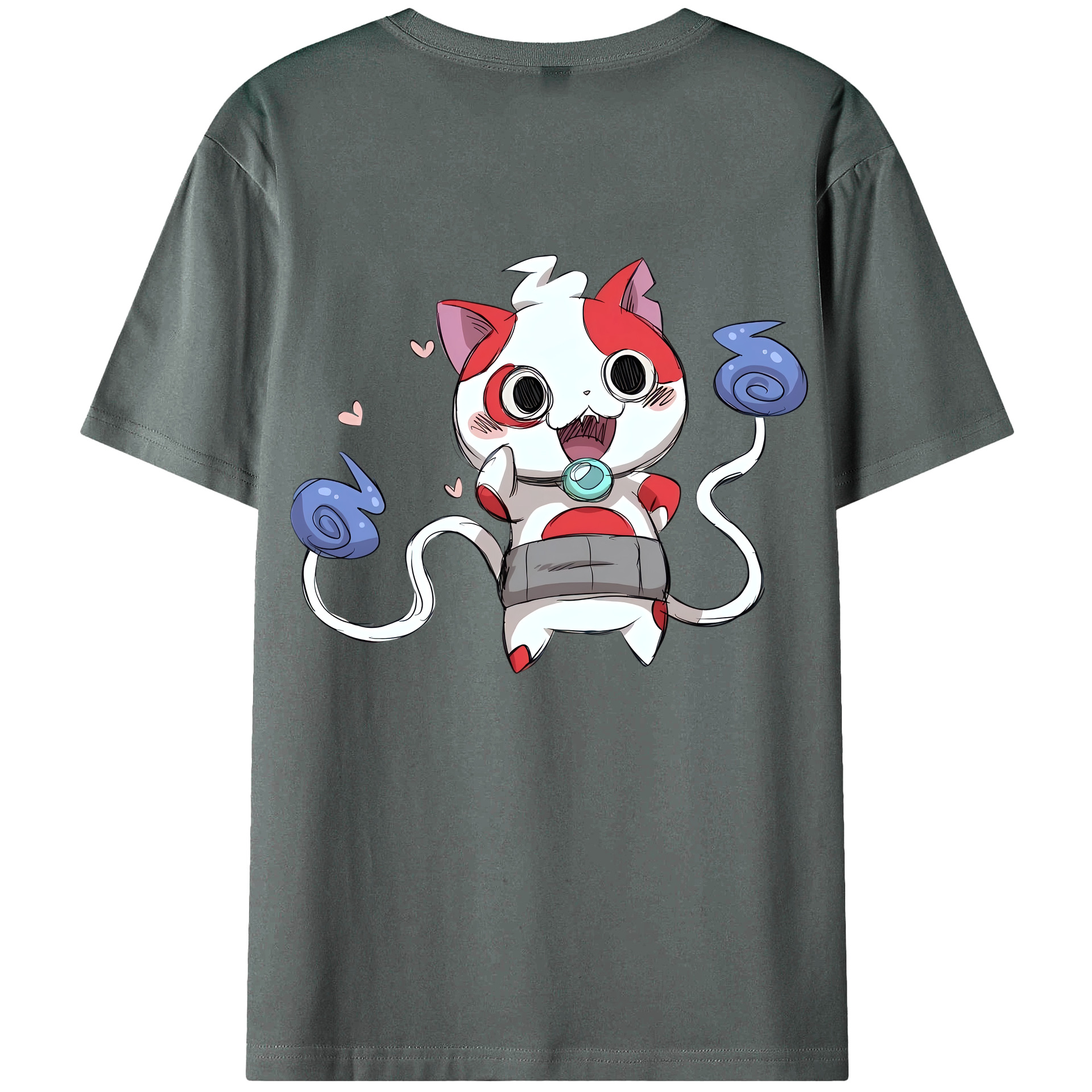（画像用） 妖怪ウォッチ Yo-kai Watch 綿100％ メンズ半袖Tシャツ（バックプリント） 通気性